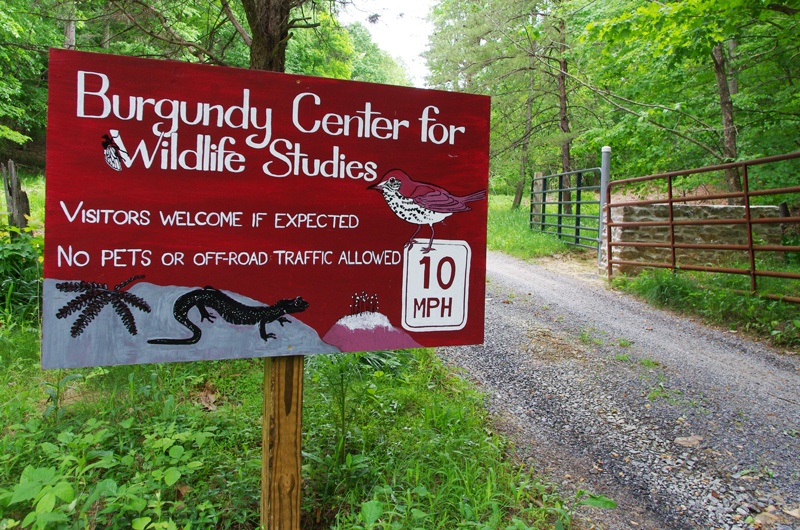 Burgundy Center for Wildlife Studies welcome sign
